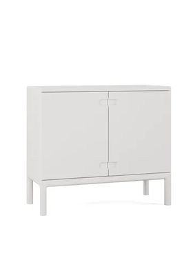 Stolab© Prio cabinet low H80 wooden doors birch white 21